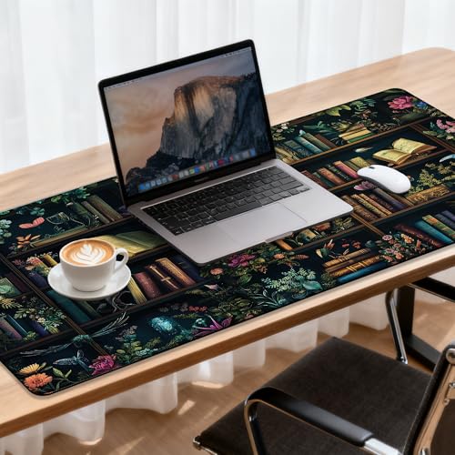 Witches Potions and Books Gaming Mouse Pad 35.4 x 15.7 Inches with Non-Slip Rubber Base, Smooth Cloth Surface Desk Keyboard Mat for Computer, PC, Laptop, Desktop - color: Witches Potions and Books