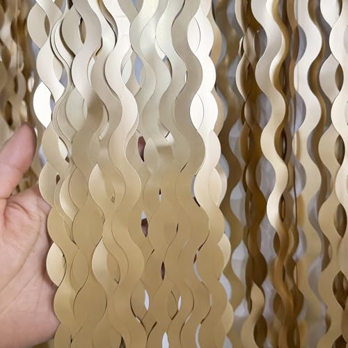 GOER Metallic Tinsel Foil Fringe Curtains Party Photo Backdrop Party Streamers for Birthday,Graduation,New Year Eve Decorations Wedding Decor (Champagne Gold,1 Pack) - color: Champagne Gold, size: 1 Pack