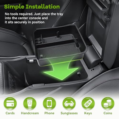 HGWEI Center Console Organizer Compatible with 2026 Jeep Cherokee Interior Accessories, Middle Armrest Storage Tray Insert Secondary Console Compartment (Not Fit Grand Cherokee)