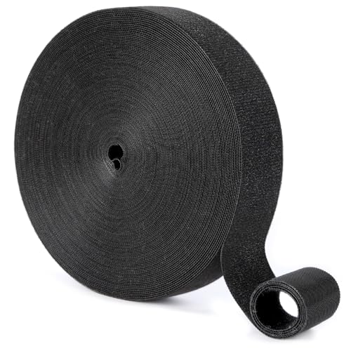 1In x 100Ft Reusable Cable Ties Hook and Loop Roll | Tie Down Straps, Nylon Double-Sided Strips, | Adjustable Multi-Purpose Wrap Fasteners forOffice, Home, Data Center - size: 1Inx100Ft