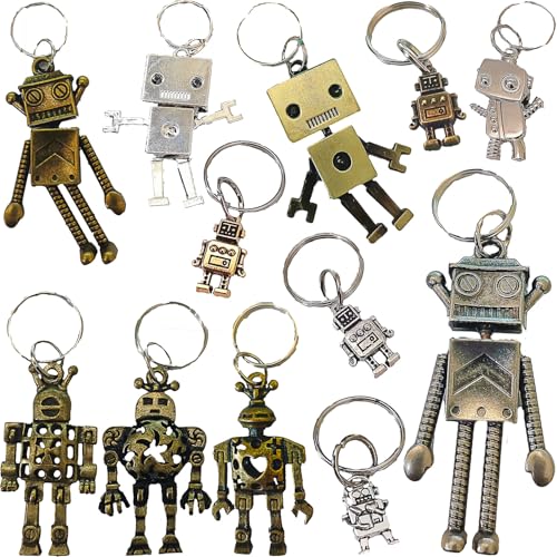 12 Packs Bulk Small Metal Robots for School Summer Holiday Party Favors and End Of Year Students Prizes From Teacher