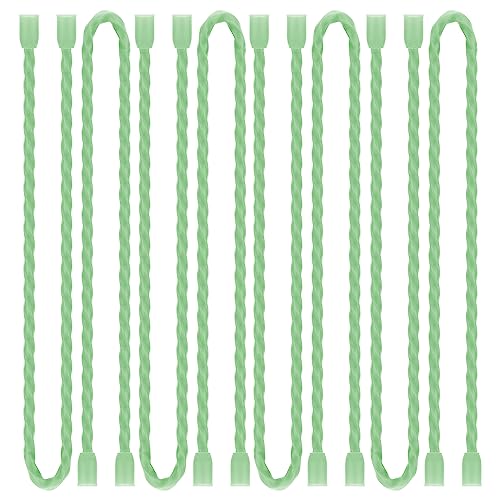 8Pcs 12-inch Silicone Cable Ties Reusable Steel-Core Silicone Twist Cable Tie Straps for Bundling and Organizing Colorful Bendable Holder Strap for Indoor and Out All Purpose, Green - color: Green, size: 12 Inch