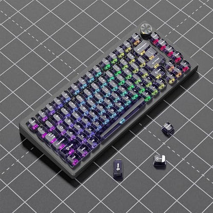 dagaladoo Purple Clear Keycaps,Glossy Jelly Keyboard caps tranlucent Set | Transparent keyboard keycaps ceramic style,MDA Profile,115 keys PC keycaps for Mechanical Keyboard with MX Switches - color: Purple