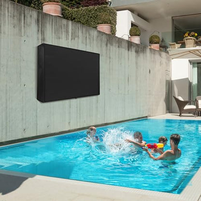 Outdoor Waterproof and Weatherproof TV Cover 60-65 Inch with Zipper, 65 Inch Outdoor Flat Panel TV Cover, Black Thick Fabric All Around Protector - size: 60-65 inches