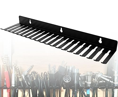 19 Slots Wall mountable Cable Hanger and Organizer,Cable Holder,Cable Organizer Studio Storage,Slots Width from 5.5 to 9.5mm for Cord Management Rack - color: 1 pcs 19 Slots Cable Hanger