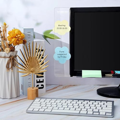3 Pieces Multifunction Computer Monitor Memo Board Side Panel Memo Top Mount Acrylic Transparent Message Board for Screen Cabinet, Left and Right