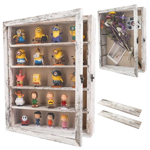 Shadow Box Frame with Removable Shelves, White 11x14 Deep Memory Box Display Case for Keepsake Collectibles, Coins Military Medals Pins Wedding Flowers - color: White, size: 11*14