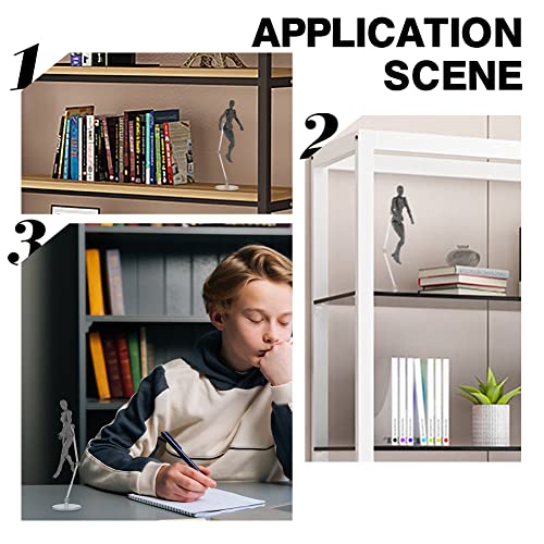 FINGERINSPIRE 6 Pcs Action Figure Stands Clear Doll Model Support Stand with 2 inch Round Base Assembly Action Figure Display Holder without Claw Durable Display Stand Compatible with Figures Models