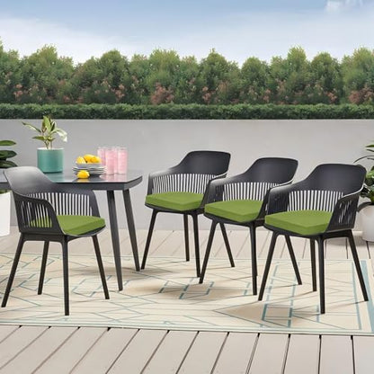 Outdoor Chair Cushions Set of 4, 17x16x2 Inch Patio Furniture Cushions, Water Resistant, Non-Slip Ties (Grass Green) - color: 1 - Grass Green, size: 17x16x2|4 Pack