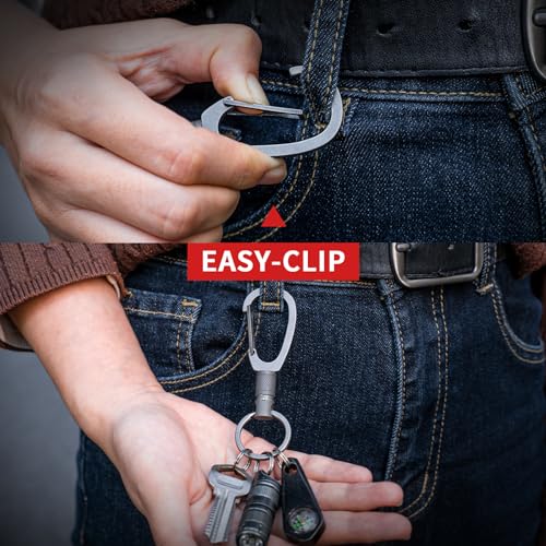 FEGVE Titanium Quick Release Swivel Keychain, Pull Apart Detachable Keychain Heavy Duty Car Key Holder with Key Rings - color: Matte 2 Pack