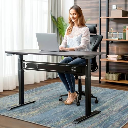 Office Chair Mat for Hardwood Tile Floor, Abstract 36"X 60" Desk Mats for Office Chair on Rolling Chairs Carpet, Desk Anti-Slip 1/5" Thick Rug for Computer Chair, Thin Low-Pile Floor Mat, Ocean Haze - color: Ocean Haze, size: 36"x60"
