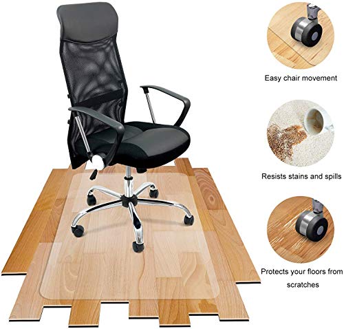 Azadx Office Chair Mat for Hardwood Floor 30 x 48'', Small Chair Mats Clear Easy Glide on Hard Floors, Rolling Chairs Mat Plastic Mats Under Desk Chairs - size: 30 x 48'' Rectangle