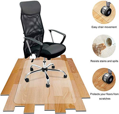 Azadx Office Chair Mat for Hardwood Floor 30 x 48'', Small Chair Mats Clear Easy Glide on Hard Floors, Rolling Chairs Mat Plastic Mats Under Desk Chairs - size: 30 x 48'' Rectangle