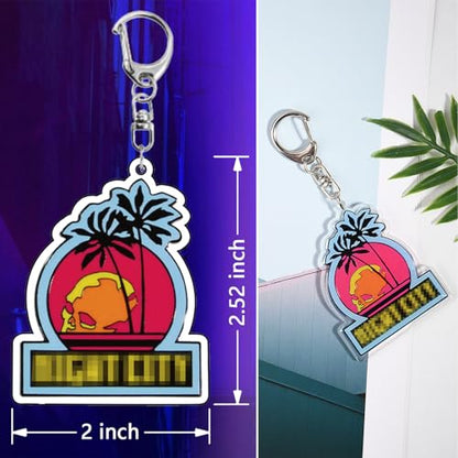 Pounchi City Game Stickers (100 Pcs with Keychain Pendant) | Video Game PVC Sticker, Gifts for Laptop Water Bottle Skateboard Party Supplies Decorations Teens Kids