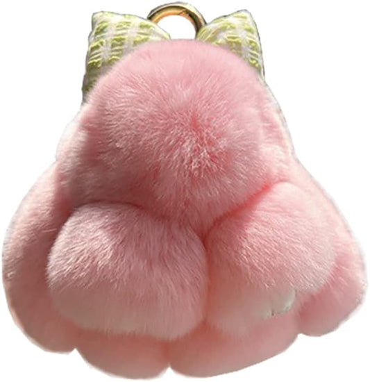 Handmade Soft Bunny Keychain, Includes Matching Tin, Charming Rabbit Design, Perfect for party gifts, Christmas. - color: Pink, size: big