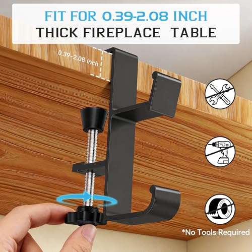 Desk Hook 6PCS, 2 in 1 Heavy Duty Purse Holder for Table, Bag Hook, No Drill Adjustable Headphone Backpack Hanger for Table & Desk