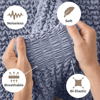 Premium Stretch Couch Covers for Sofa - Sofa Chair Cover Washable, Dogs & Pets Friendly - Elastic Polyester Loveseat Slipcovers - Non-Slip Love Seat Couch Covers - Blue (21"-39" Wide) - color: Blue, size: 21"-39" Wide