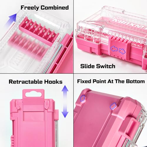 Geinxurn 2Pcs Storage Box Case, small parts box with detachable divider, Screwdriver Bit Set Box - style: STKB002