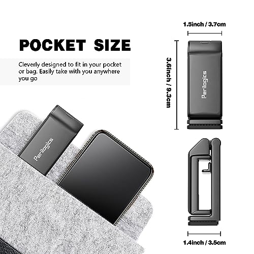 Perilogics Airplane Phone Holder Mount Universal in Flight Hands Free Viewing with Multi-Directional Dual 360 Degree Rotation (Black/Black) - color: Black / Black