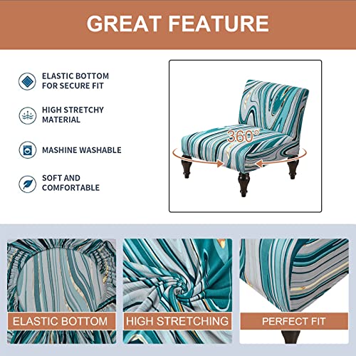 Eco-Ancheng Armless Chair Slipcover - Removable, Washable, Printed Accent Chair Covers for Living & Dining Room - color: A13