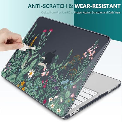 DONGKE Compatible with MacBook Neo 13 Inch Case 2026 A3404 A18 Pro chip & Touch ID, Plastic Hard Shell with Keyboard Cover, Screen Protector & Dust Plugs, Garden Floral - color: Garden Floral