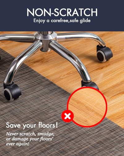 Baroyal Office Chair Mat for Hardwood Floor Under Desk Computer Rolling Chair Mat for Wood/Tile Floor Non-Slip Heavy Duty Desk Rug PVC Plastic Hard Floor Protector 36" x 48" (Dark Walnut) - color: Dark Walnut, size: 36" x 48"