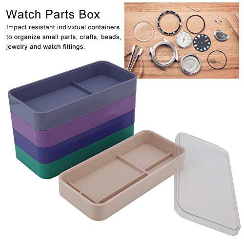 Watch Part Storage Box Watch Parts Keeper, 5 Layers Watch Accessories Organiser Case, Watch Parts Storage Box Watch Tools Storage Container Watchmaker Repair Tool Set(Rectangle)