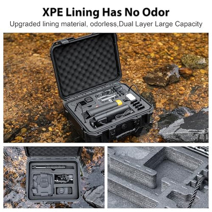Organizer Hard Case For Gopro Hero 13/12/11/10/9/8 Creator Edition Odorless Compatible with Media Mod/Volta/Chest Mount/ Accessories Waterproof Travel Storage Carrying Case 12.4*4.7*10.4inch