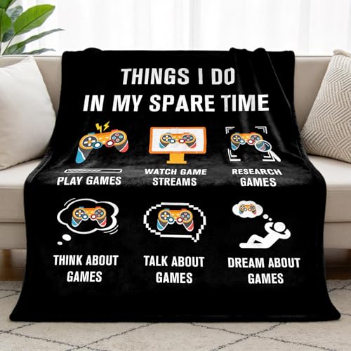 Gamer Gifts for Men Boys Girls, Flannel Soft Gaming Blanket, Gaming Equipment Accessories Stuff for Teen Boys Gift - 50" x 60" - color: Gaming
