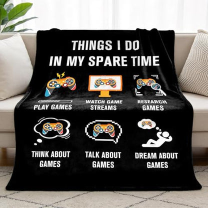 Gamer Gifts for Men Boys Girls, Flannel Soft Gaming Blanket, Gaming Equipment Accessories Stuff for Teen Boys Gift - 50" x 60" - color: Gaming