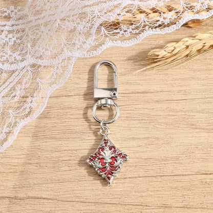 Poker Suit Keychain Club Spade Diamond and Heart Keycharms for Women Unique Game Keyring - color: Diamonds