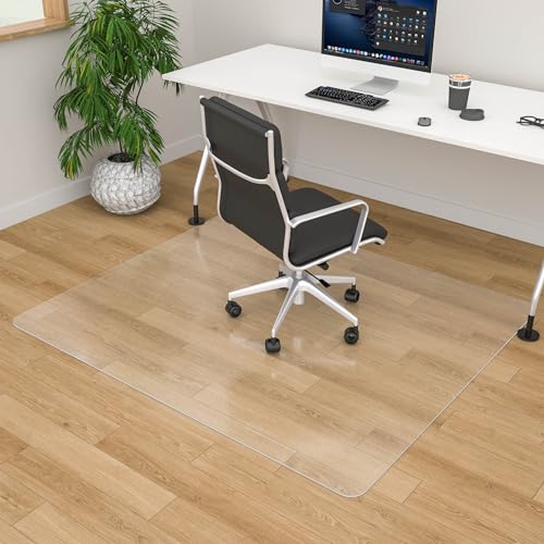 100pointONE Large Office Chair Mat for Hardwood Floor - 45" x 53" Clear Floor Protector Mat for Office Chair On Hardwood, Easy Glide Desk Chair Mat for Home & Office - color: Transparent, size: 45" x 53" Rectangular