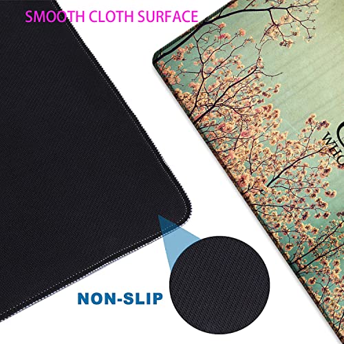 Large Gaming Mouse Pad + Mouse Wrist Rest Pad + Coaster Combination, 31.5 "x 11.8" Durable Non-Slip Extension Table Mat, Suitable for Office and Home, Philippians 4-13 Floral - color: Philippians 4-13 Floral