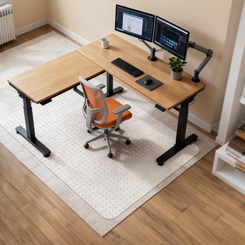 Chair Mat for Carpet Floors: 48" x 60" Computer Desk Floor Mat - PVC Plastic Rug Carpet Protector Mats for Gaming Chair Under Desk Pad for Rolling Chair - size: 48" x 60"