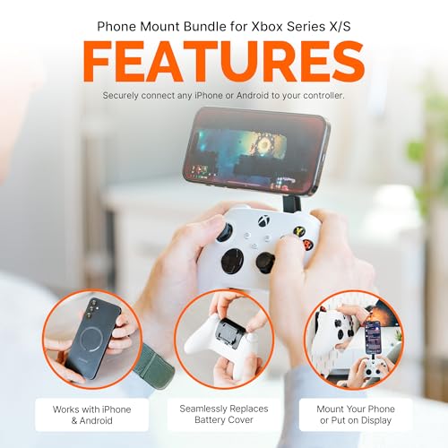 Mechanism Phone Mount Controller Bundle for Xbox Series X/S Wireless | Use Our Xbox Controller Mount for Any iPhone or Android | Easily Adjust to Any Angle - color: Xbox Series X/S Controller