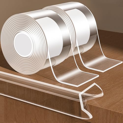 2Pack Baby Proofing Edge Protector for Baby,2in x 9.84Ft,Clear Edge Protector Strip Sharp Edge Wrap Cover Tape,Corner Bumpers for Furniture,Crib Rail Covers for Teething - size: 2Pack x 2in x 9.84FT