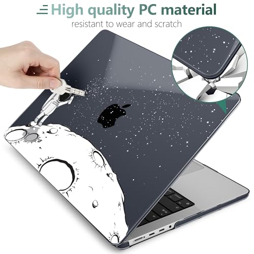 DONGKE Case for MacBook Pro 14 Inch (2026-2021 Release, M5 M4 M3 M2 M1 Pro/Max Chip), Plastic Slim Hard Shell Protective Cover with Keyboard Cover & Screen Protector, Astronaut - color: Astronaut