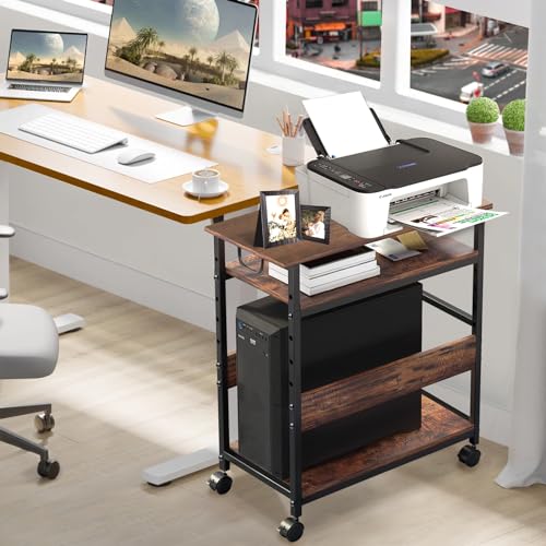 TooCust Computer Tower Stand, Computer & Machine Carts, Computers Towers Floor Stand, PC Towers Shelf, 3-Tier PC Tower Floor Stand with Side Shelf, Mobile Rolling CPU Holder Cart for Home Office - style: Small(for mini and mid tower)