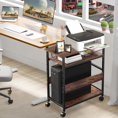 TooCust Computer Tower Stand, Computer & Machine Carts, Computers Towers Floor Stand, PC Towers Shelf, 3-Tier PC Tower Floor Stand with Side Shelf, Mobile Rolling CPU Holder Cart for Home Office - style: Small(for mini and mid tower)