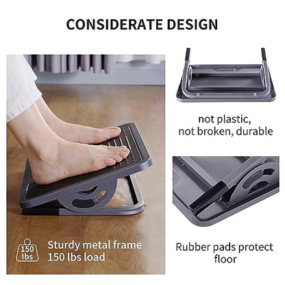EUREKA ERGONOMIC Tilt Adjustable Footrest, Foot Rest for Under Desk at Work with Massage Surface, Office Foot Rest Under Desk with 20 Degree Tilt No Locking, Metal Frame - style: Compact