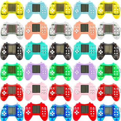 30 Pack Mini Video Game Keychain Small Game Keychains Bulk for Birthday School Party Gifts Goodie Bag Fillers (Color Style 2) - color: Color Style 2