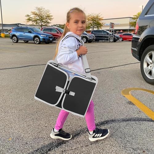 MENZOKE Kids Travel Tray for Toddler Car Seat, Toddler Gift for Boy Activities with Dry Erase Board & iPad Holder Stand, Road Trip Essentials Accessories Lap Tray for Boy as Birthday Gift, Black - color: Zero Black
