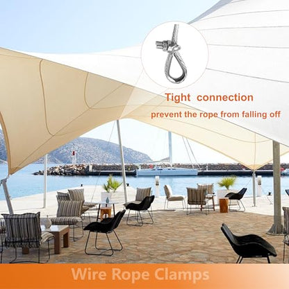 8 Pcs M10 Wire Rope Clamps Cable Clamps 4 Pcs 3/8" Wire Rope Thimble U Bolt Saddle Fastener 304 Stainless Steel Cable Clamps (M10, 8) - style: M10