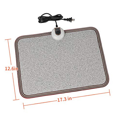 Electric Heated Floor Mats - AC 110V Foot Heater, Heated Foot Warmer Mat Under Desk for Office and Home (Gray) - color: Grey