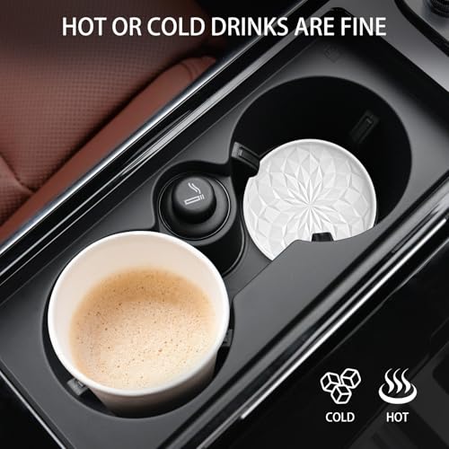 ME.FAN Car Coasters for Cup Holders [4 Pack] - 2.75In Silicone Auto Mug Mats - Universal Non-Slip Recessed Car Interior AccessoriesWhite - color: 4pack-white