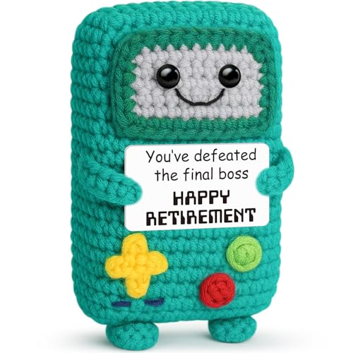 Busy Gaming Life Retirement Gifts for Men 2026, Coworker Leaving Gift, Going Away Gifts for Coworker Boss Leader Colleague Friends, Happy Retirement Decorations, Positive Handmade Crochet Present - style: Retirement