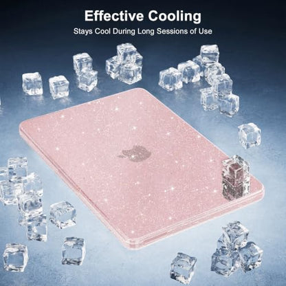 MOSISO Sparkly Glitter Case Compatible with MacBook Neo Case 13 inch 2026 Release Model A3404 with A18 Pro Chip, Crack-Resistant Protective Hard Shell Case&Keyboard Cover&ScreenFilm&Pouch, Blush - color: Blush