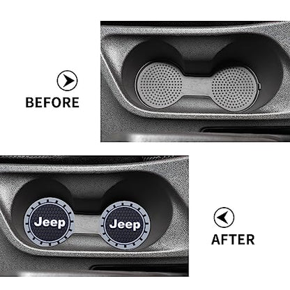 Car Cup Coaster, 2PCS Universal Non-Slip Cup Holders, Compatible with Jeep Series Car Cup Holder Coasters，Car Drink Coaster Holder Accessory, Black - color: Hs33 Black