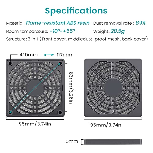 Wathai 4 Pack 90mm Fan Filters for PC Case Fan Dust Filter Cover Computer Mess - style: 92mm Plastic