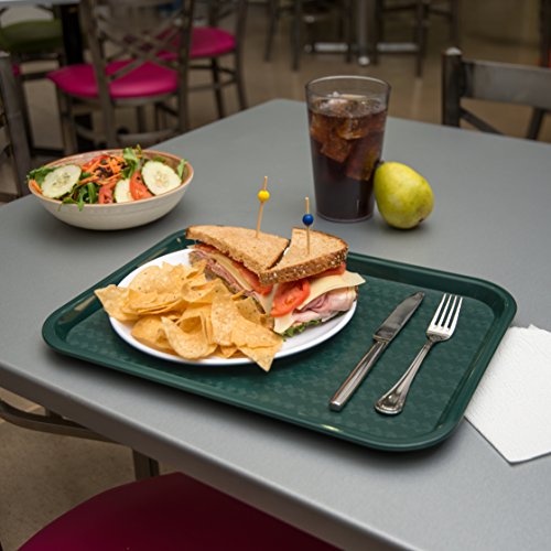 Carlisle FoodService Products Café Cafeteria Tray, Fast Food Tray for Restaurant or Commercial Use, 12" x 16", 1 Count, Forest Green